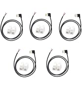 ELNONE 5PCS USB Pigtail 2 Wire Cable,22AWG 1M/3.3FT USB 2.0 Male 90 Degree Plug 2Pin Bare Wire 5V...