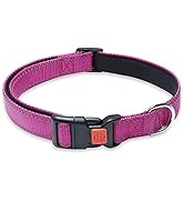 Reflective Dog Collar with Buckle Adjustable Safety Nylon Collars for Small Medium Large Dogs, Pi...