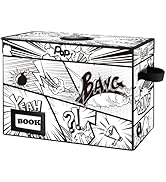 YNSZAS Comic Book Storage, Comic Book Box, 15.8" X 7.8" X 11.8", Collapsible Comic Short Box, Hol...
