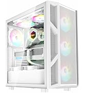 RUIX CV103 ATX Mid-Tower PC Case, Pre-Installed 4 x 120mm ARGB Fans, RGB Color Lighting, Tempered...
