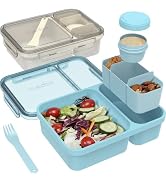 Caperci 2 Pack Salad Container for Lunch - 62 oz Large Bento Lunch Box for Adults, 2-Compartment ...