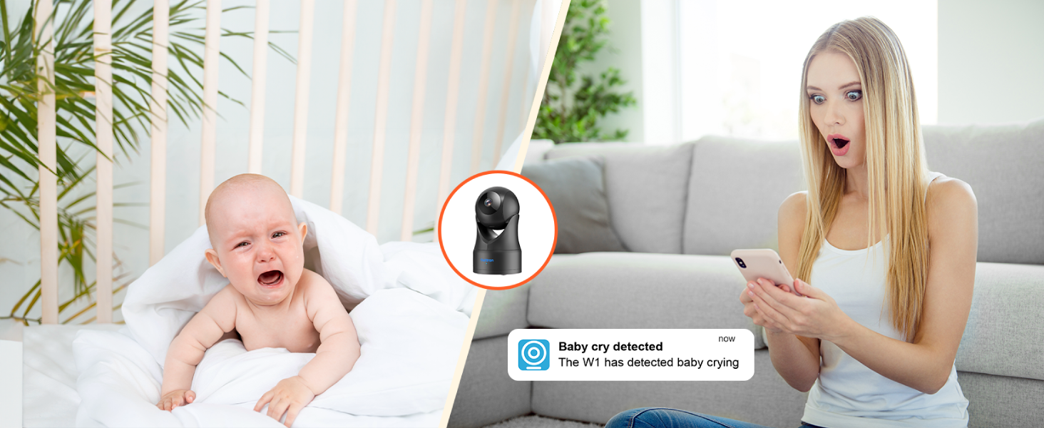 wifi camera with sound crying detection