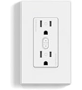 ELEGRP Smart In-Wall Outlet with Energy Monitoring, 2.4GHz Wi-Fi Smart Receptacle Compatible with...