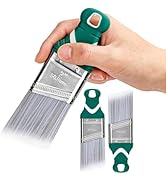 PinStone 3 Pack 2 Inch Angled Paint Brush Set, Synthetic Bristles, Easy Grip Rubber Short Handle,...