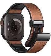 Charlam Magnetic Leather Bands Compatible with Apple Watch Bands 49mm 46mm 45mm 44mm 42mm 41mm 40...