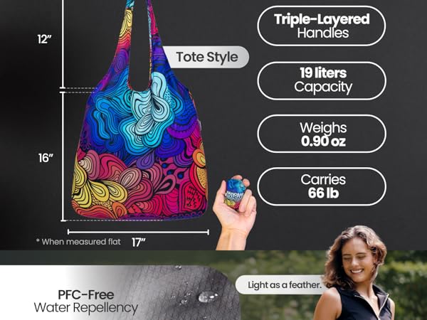 Light as a feather. Machine Washable. Designed to Carry 66 lbs.