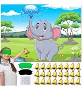iPartycool Pin The Bell on The Elephant Party Game, Elephant Game Stickers for Kids, Elephant Par...