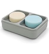 Double Soap Dish, Dual Compartment Soap Holder, Bar Shampoo Holder with Drainage Layer, Soap Tray...