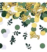 WEIKA, 200 Pcs Greenery Baby Shower Confetti Scatter Decorations, Sage Green Party Decor, Green G...