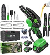 small chain saw hand held chainsaw 6 Inch,Mini Chainsaw Cordless Electric Chainsaw Battery Powere...