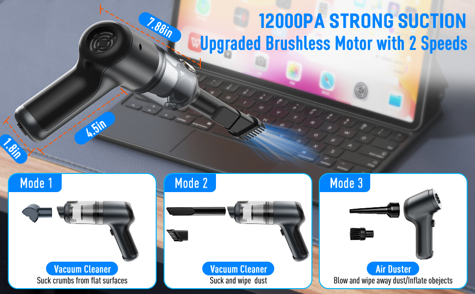 car vacuum cleaner high power with 12000pa suction