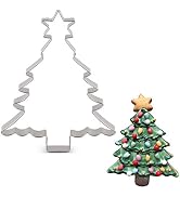 LILIAO Christmas Tree with Star Cookie Cutter - 4.4 x 5.6 inches - Stainless Steel