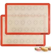 AMYONE Macaron Silicone Baking Mats for Half Sheet Pan, Platinum, 2PCS | Precise Size 11 5/8 X 16...