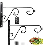 ASZUNE Plant Hanger 9in 2Pack Metal Bracket Hooks for Wall Hanging Lanterns, Bird Feeder Flower B...