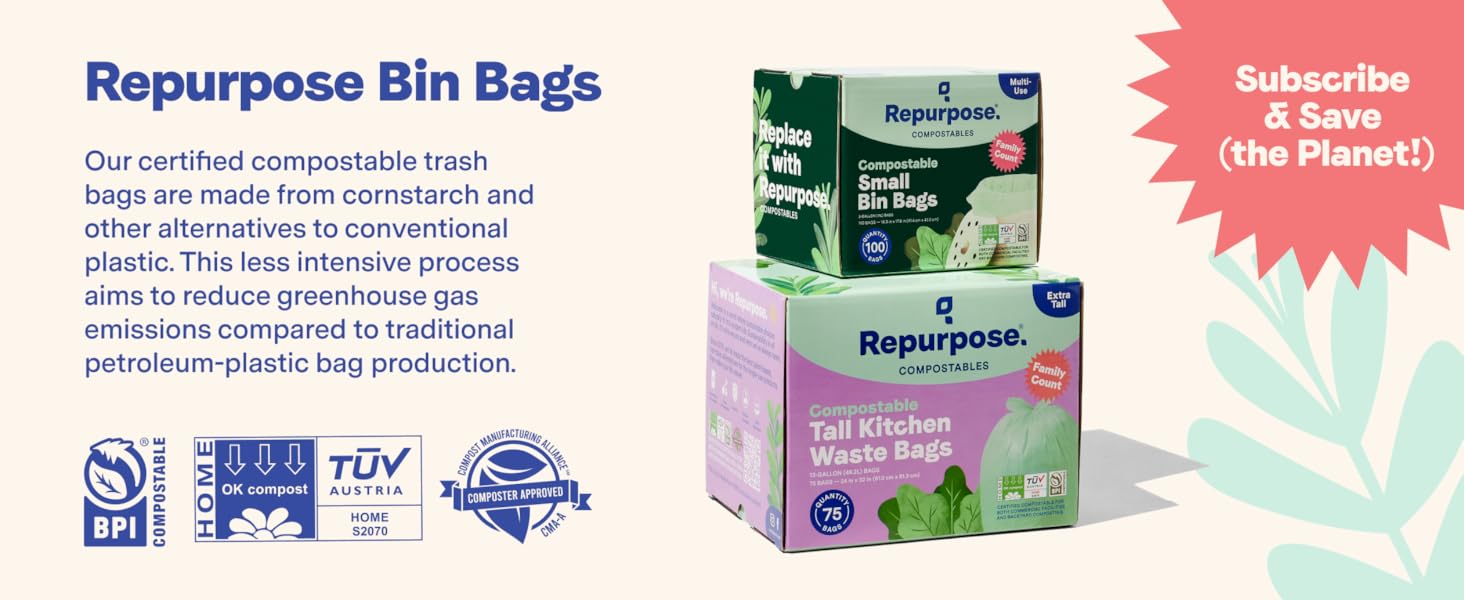Repurpose Compostable Tall & Small Bin Bags