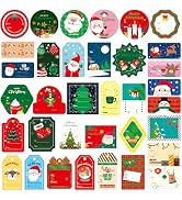 Christmas Gift Tags Stickers Labels, Foils Christmas Name Tags for Gifts Bags Envelopes, Santa Sn...