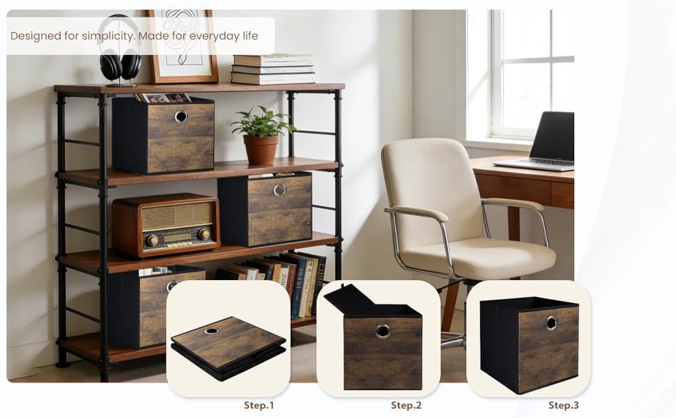 charming and practical cube storage bins,easy to use,decorate home and help organizing well