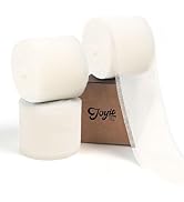 JOYIT Ivory Chiffon Ribbon 1.5'' x 8 Yd - 3 Rolls Total 24 Yd Frayed Fringe Chiffon Ribbons for W...