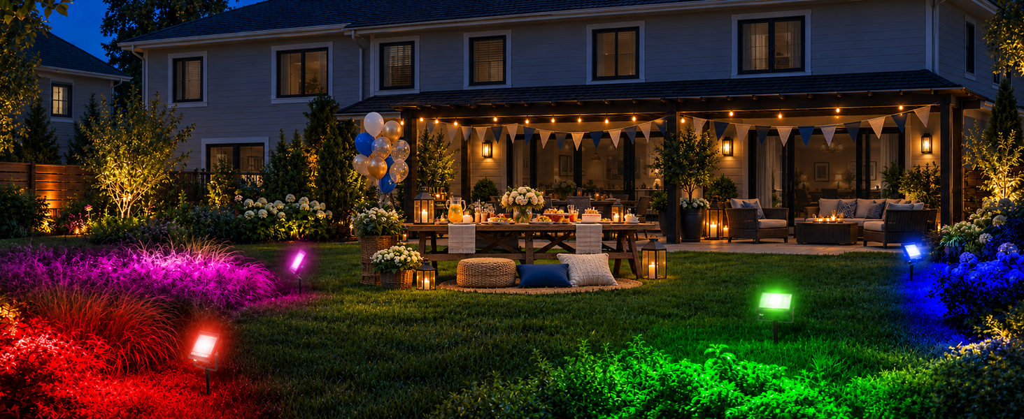 T-SUN 30W RGBCW LED Flood Lights Bluetooh and Remote-outdoor decoration