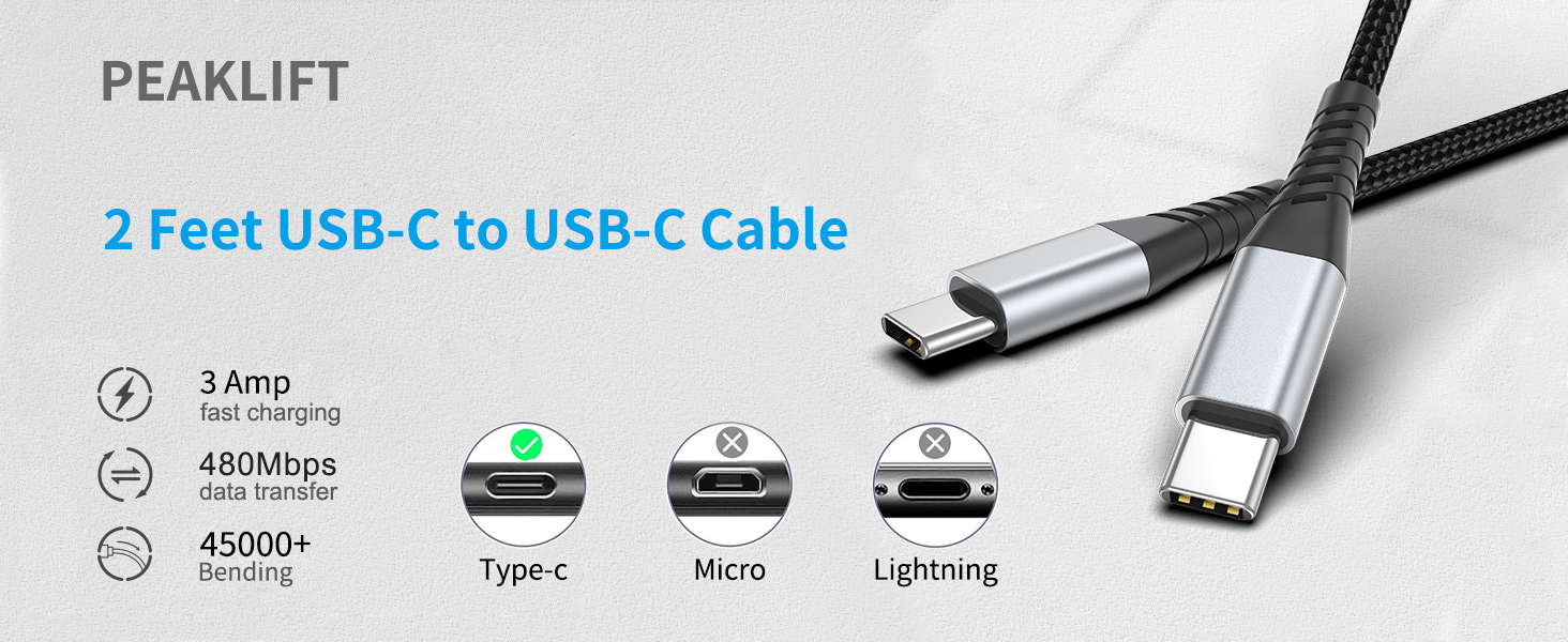 2ft usb c to usb c cable