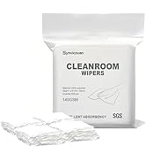 Synvicovan Cleanroom Wipers 4"x4"(400 Pcs, 100% Polyester, Class 100, 140GSM) Double Knit 100% Li...