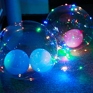 LED Balloons Light Up Balloons Clear Helium Bobo Balloons Glow Bubble Balloons