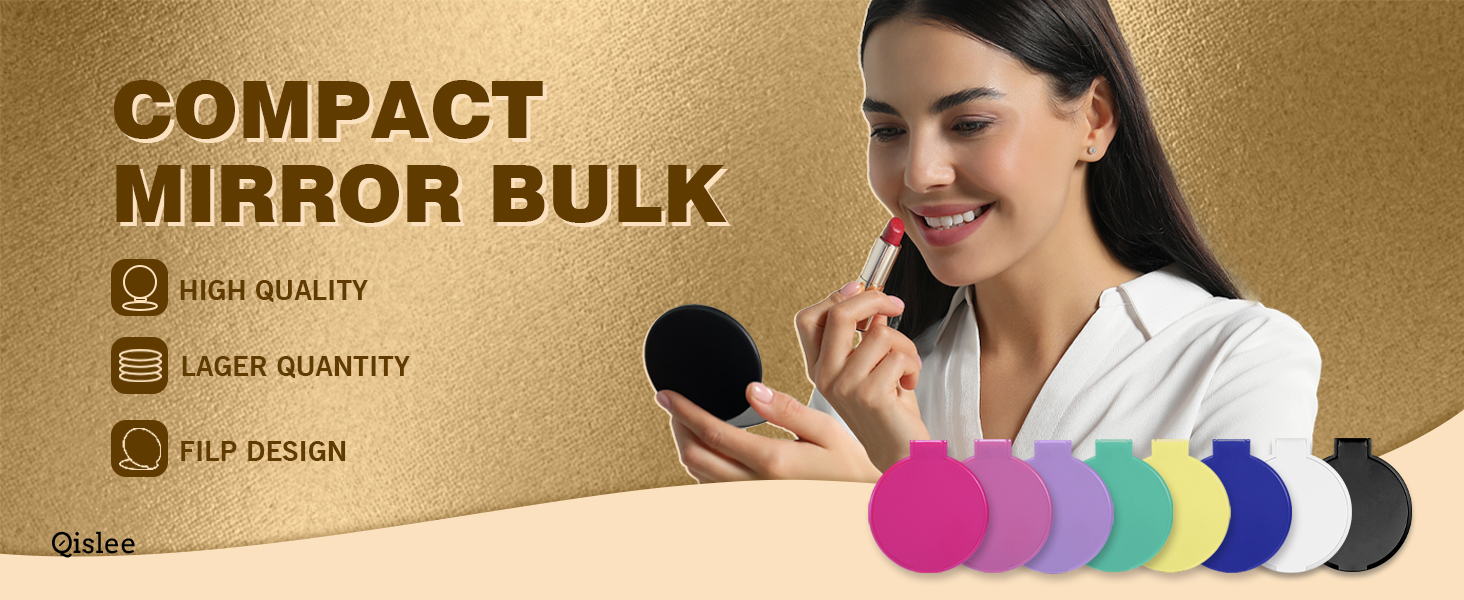 compact pocket mini small folding cute makeup purse mirror bulk set of 12 for women as gift favor