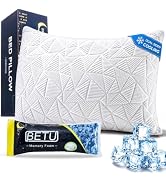 BETU Enhanced Cooling Pillow Queen Size, Shredded Memory Foam Cool Pillow for Hot Sleepers, Two S...