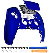 eXtremeRate Chrome Blue Glossy Touchpad Front Housing Shell Compatible with ps5 Controller BDM-01...