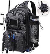oinitiry Fishing Bag, Convertible Fishing Tackle Sling Bag with Rod & Beverage Holder, Anti-theft...