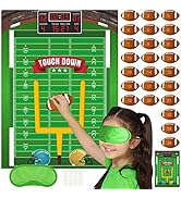 PLULON Football Game for Kids Pin The Football on The Goalpost Poster with Football Stickers Foot...