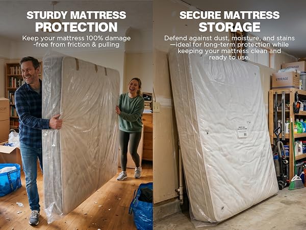 A full mattress cover in plastic ensures waterproof bed safety.