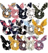 Ondder Scrunchies for Hair Bunny Ear Hair Scrunchies for Women Cute Elastic Ponytail Holders Flor...