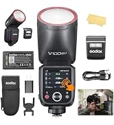 Godox V100S U Flash for Sony Camera 100W TTL Round Head Flash with Touch Screen 2980 mAh Battry 7...
