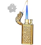 Torch Lighter, Relief DragonDesign Magic Dual Flame Lighter with Adjusting FlameTool, Cool Windpr...