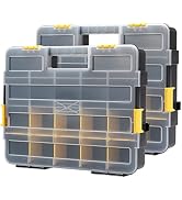 Mayouko Stackable Plastic Toolbox Organizer, Interlocking Small Parts Organizer, Compartment Tool...