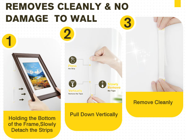 EMITEVER Picture Hanging Strips Heavy Duty, Damage Free Hanging Picture Hangers for Walls