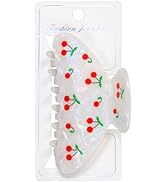 OWIIZI Cherry Hair Clips for Women 3.5" Durable Acetate Cute Hair Claw Clips Ponytail Barrette St...