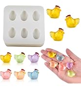 Cute Tiny Chicken Figurines Silicone Mold Micro Dollhouse Animal Epoxy Casting Mold for DIY Resin...