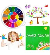 Finger Painting for Toddlers 1-3, 25 Color Funny Finger Paint Kids Washable Finger Paints Set, Ea...