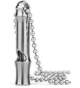 TISUR Titanium Emergency Keychain Necklace Whistle,EDC Safety Whistles for Women and Kids,Loud up...