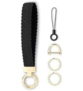 WEESMILE Keychain Wristlet, Stretchy Key Chain for Car Keys with 2 Keyrings and D ring, Cute Wris...