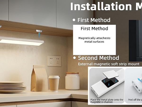 Under Cabinet Lighting Wireless,Rechargeable Closet Light Bar,Stick on Lights with Dimmer