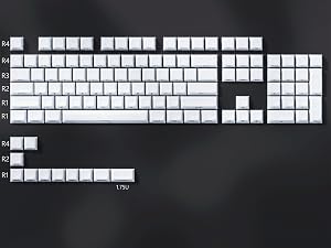 Keyboard Keycaps Jelly - Ceramic Keycaps 75%, Clear White Key Cap, Transparent Side Printed