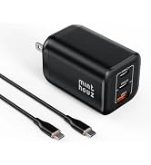 Minthouz 100W GaN Charger, 3-Port PD3.0 Fast Charging Station with Type-C & USB-A, Foldable Charg...