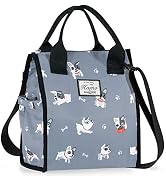 KAMO Insulated Lunch Bag Reusable Lunch Box Tote Bag for Women, Men, Adults and Teens Grey