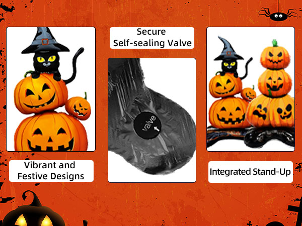 2 Pieces Large Halloween Pumpkin Foil Balloons