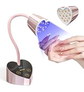 BETE Mini UV Nail Lamp Flash Cure Gel Nail Polish, 360° Foldable Gooseneck UV LED Nail Lamp with ...