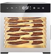 DUMOS Electric Food Dryer Dehydrator, 500W Power, 8 Stainless Steel Trays, 24H Timer, 185°F Tempe...