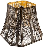 Square Cut Corner Metal Lamp Shades, 7" Top x 12" Bottom x 10.5" High Medium Bell Lampshade (Spid...